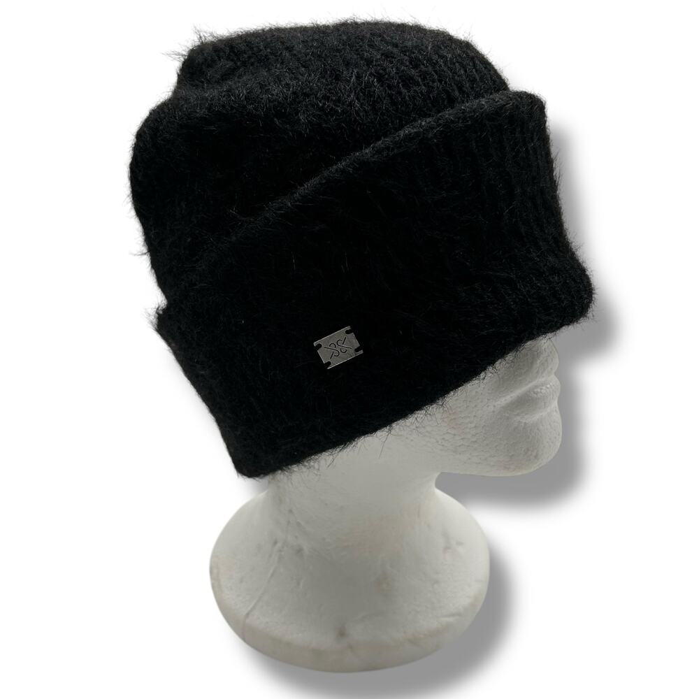 NEW Soia & Kyo Black Beanie Hat Fold Over Jaya Winter Ribbed Soft Cozy NWT - Picture 8 of 9